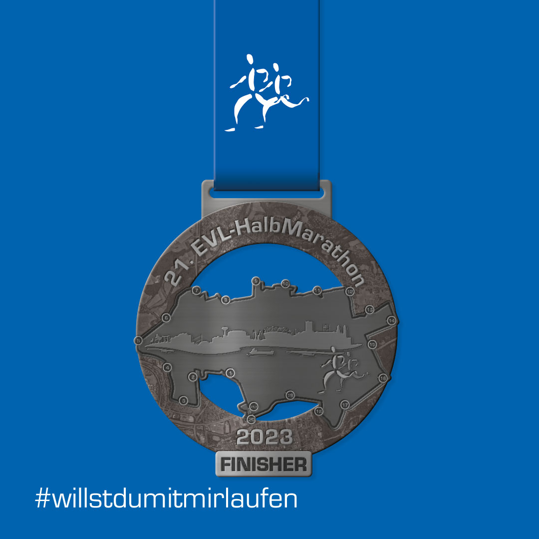 Glänzender Erfolg: Die neue Medaille für den 21. EVL-HalbMarathon ist endlich da